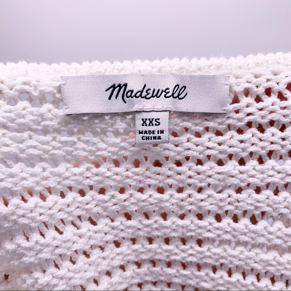 Madewell 3/4 Sleeve Cream Knit V-neck Sweater - Picture 6 of 8
